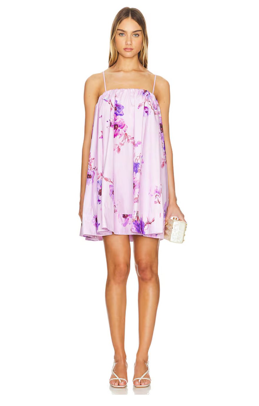 Zimmermann Lightburst Puff Mini Dress Purple Floral photo 2