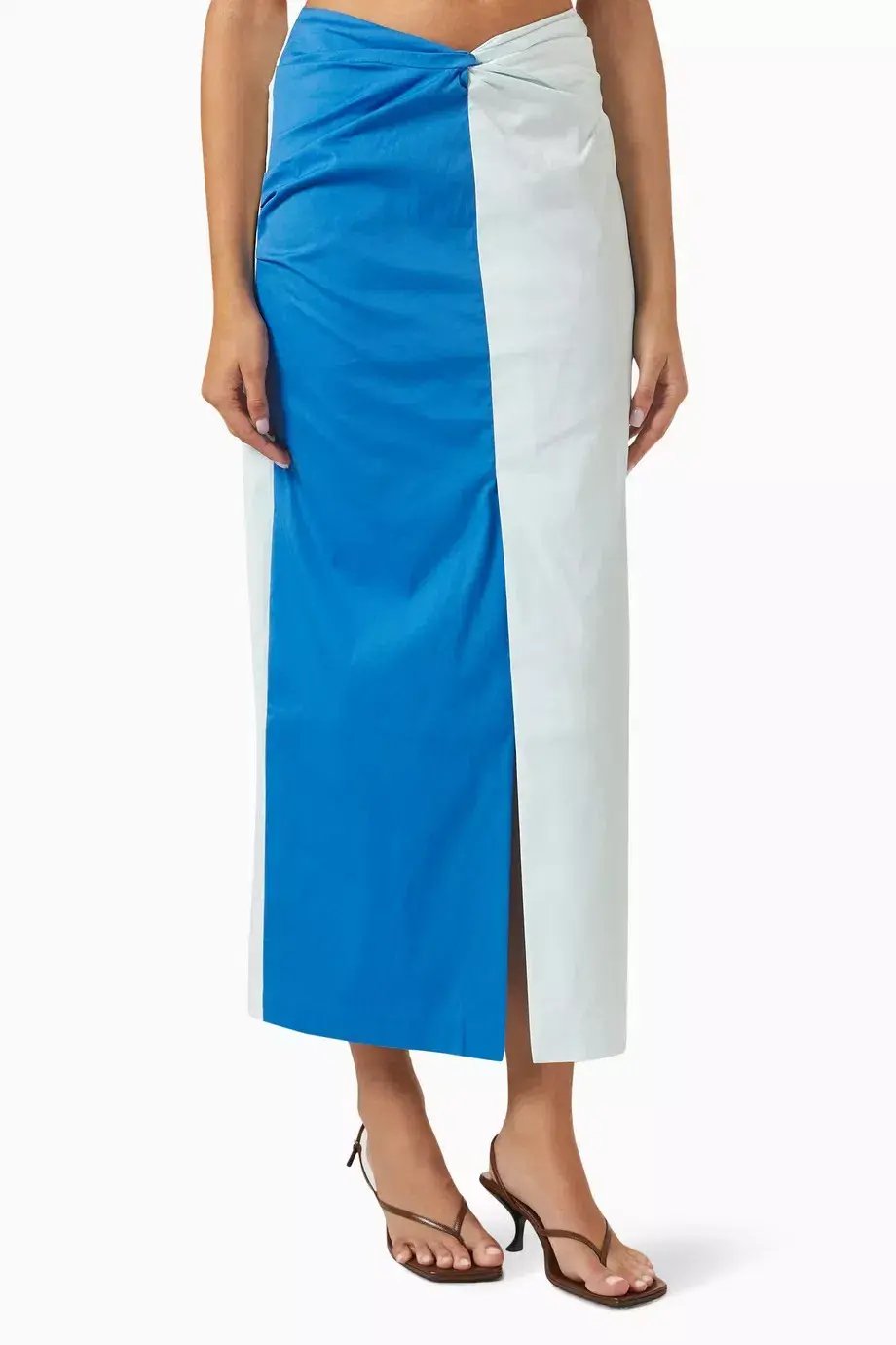 Sir the Label Azul Twist Midi Skirt Ice Blue Cobalt Size 6 photo 2