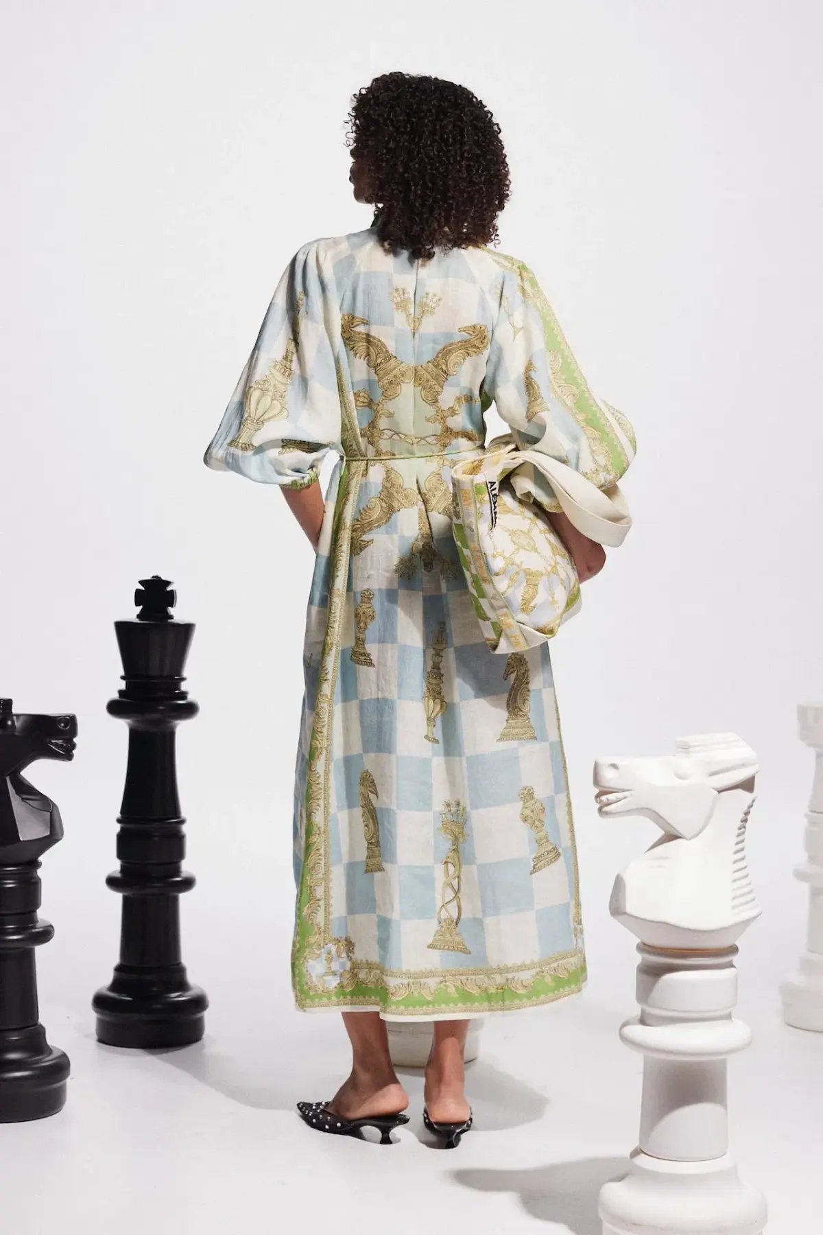 Alemais Checkmate Linen Shirtdress Print Size 16 photo 2