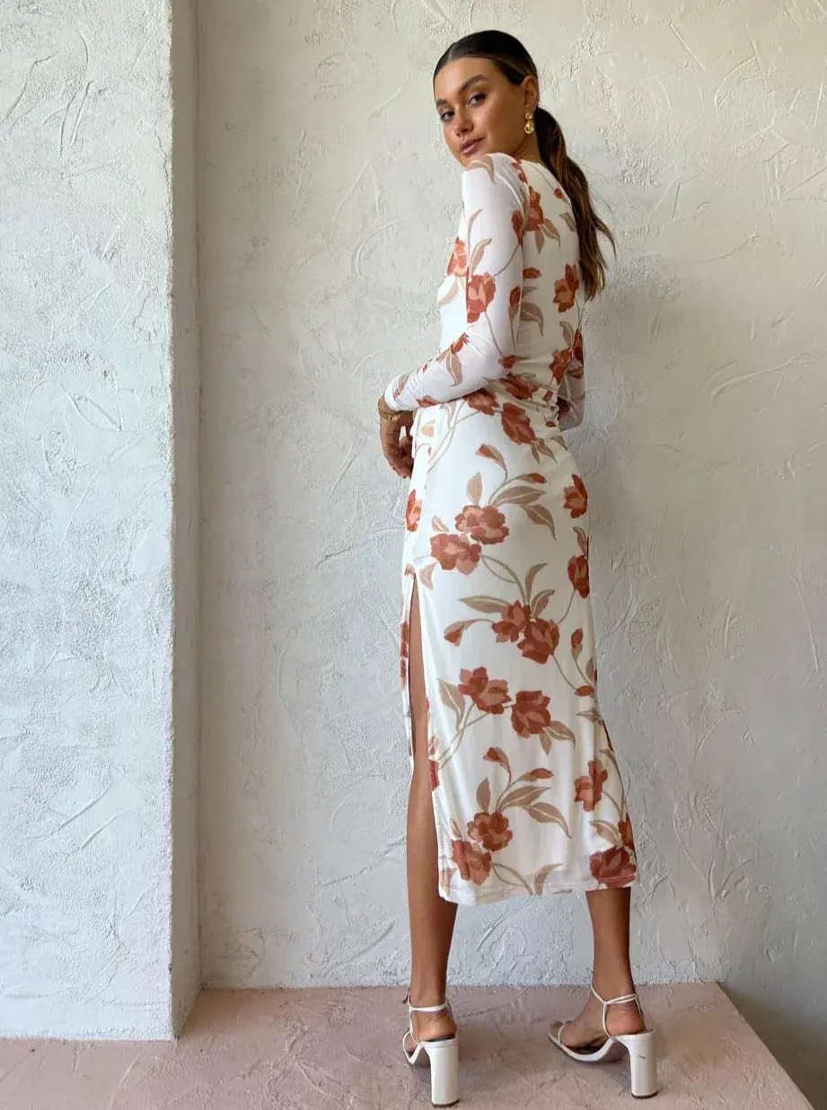 Hansen & Gretel Athena Dress Ivory Floral Size L / Au 12 photo 3