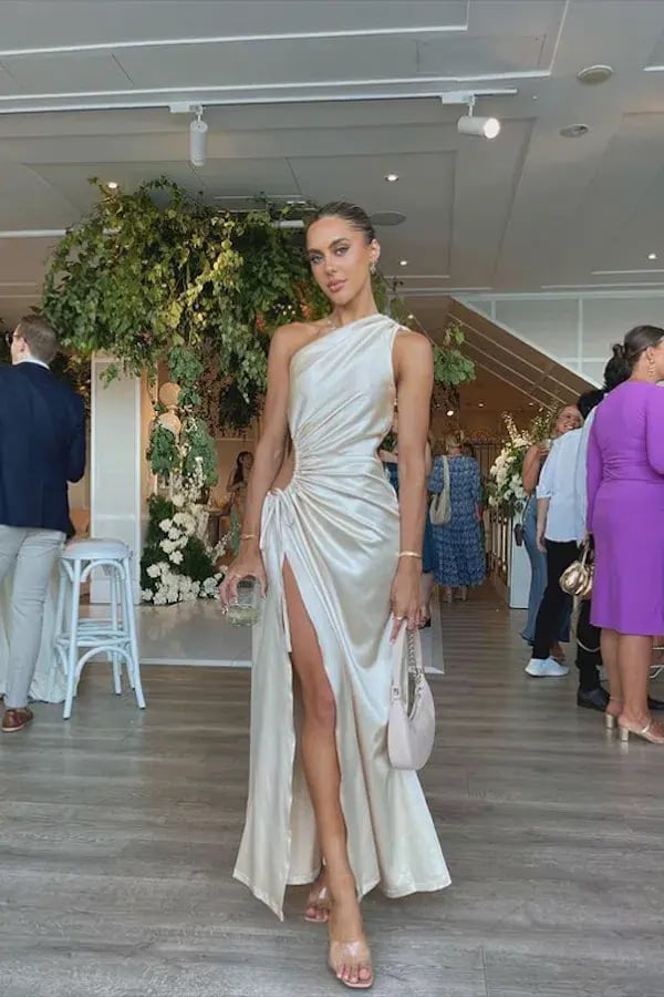 Sonya Moda Nour Ocean Pearl Maxi Dress White Size S photo 3