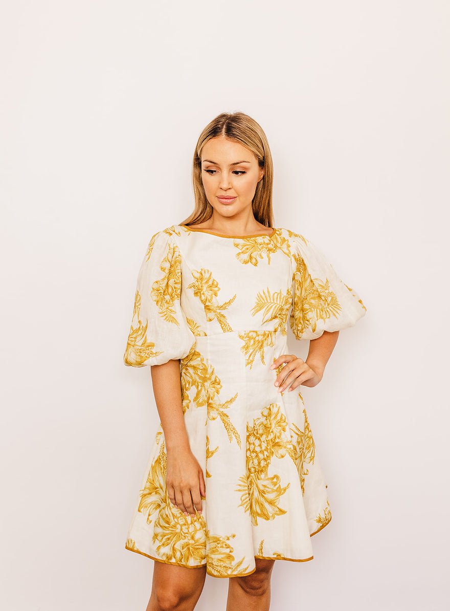 Zimmermann Empire Cream Gold Mini Dress photo 4