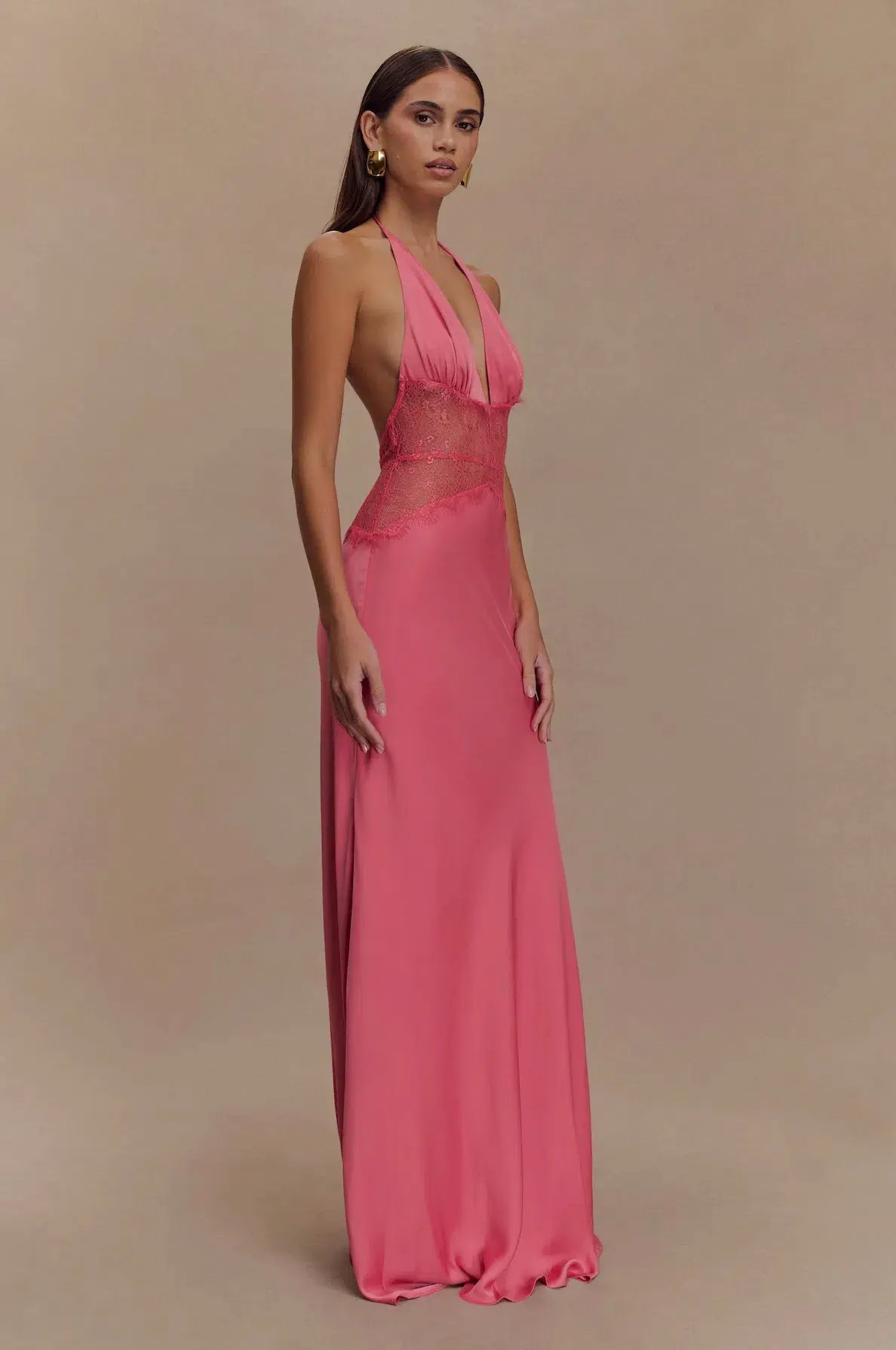Meshki Dinah Lace and Satin Maxi Blush Rose Size S / AU 8 photo 2