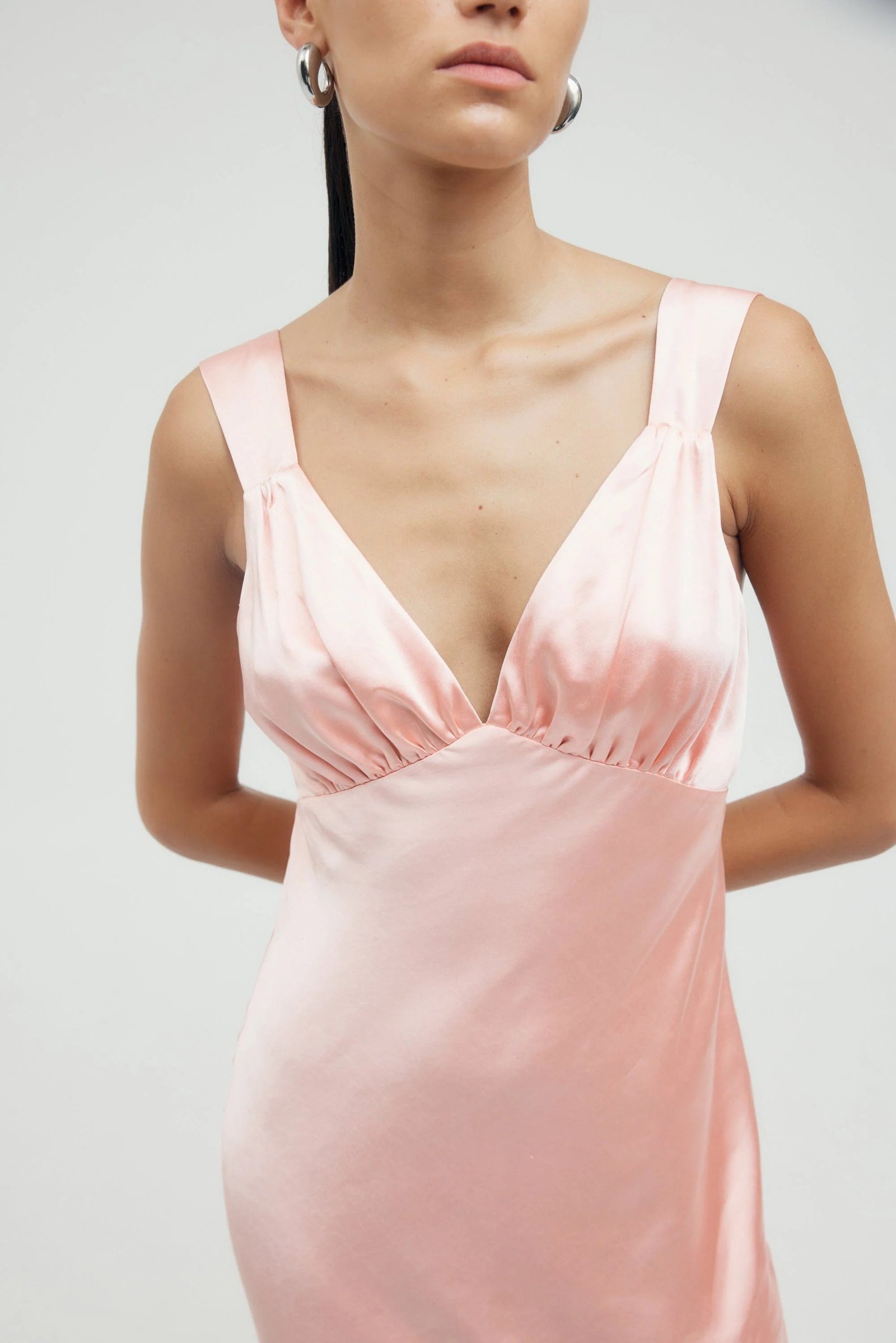 THIRD FORM SATIN GATHER BRA BIAS SLIP DRESS - FAIRY FLOSS photo 6