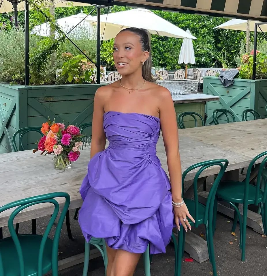 AJE Daybreak Strapless Mini Dress Purple Size 4 photo 3