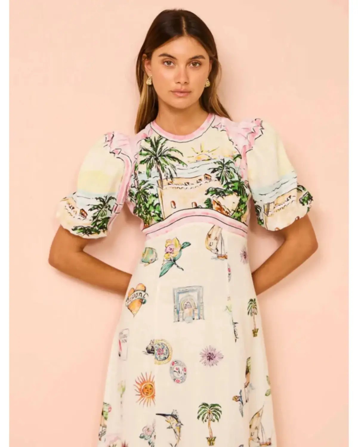 Alemais Sunset Midi Dress Multi Size AU 14 photo 2