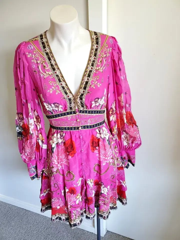Camilla x Robbie Williams Button Front Frill Dress pink XXS What Happens on TOUR photo 13