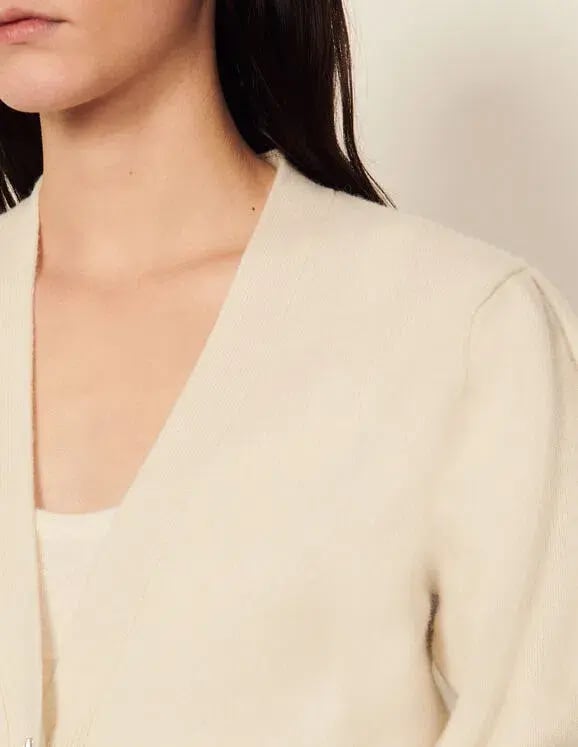 Sandro Wool Cardigan Ecru Size 1 photo 2