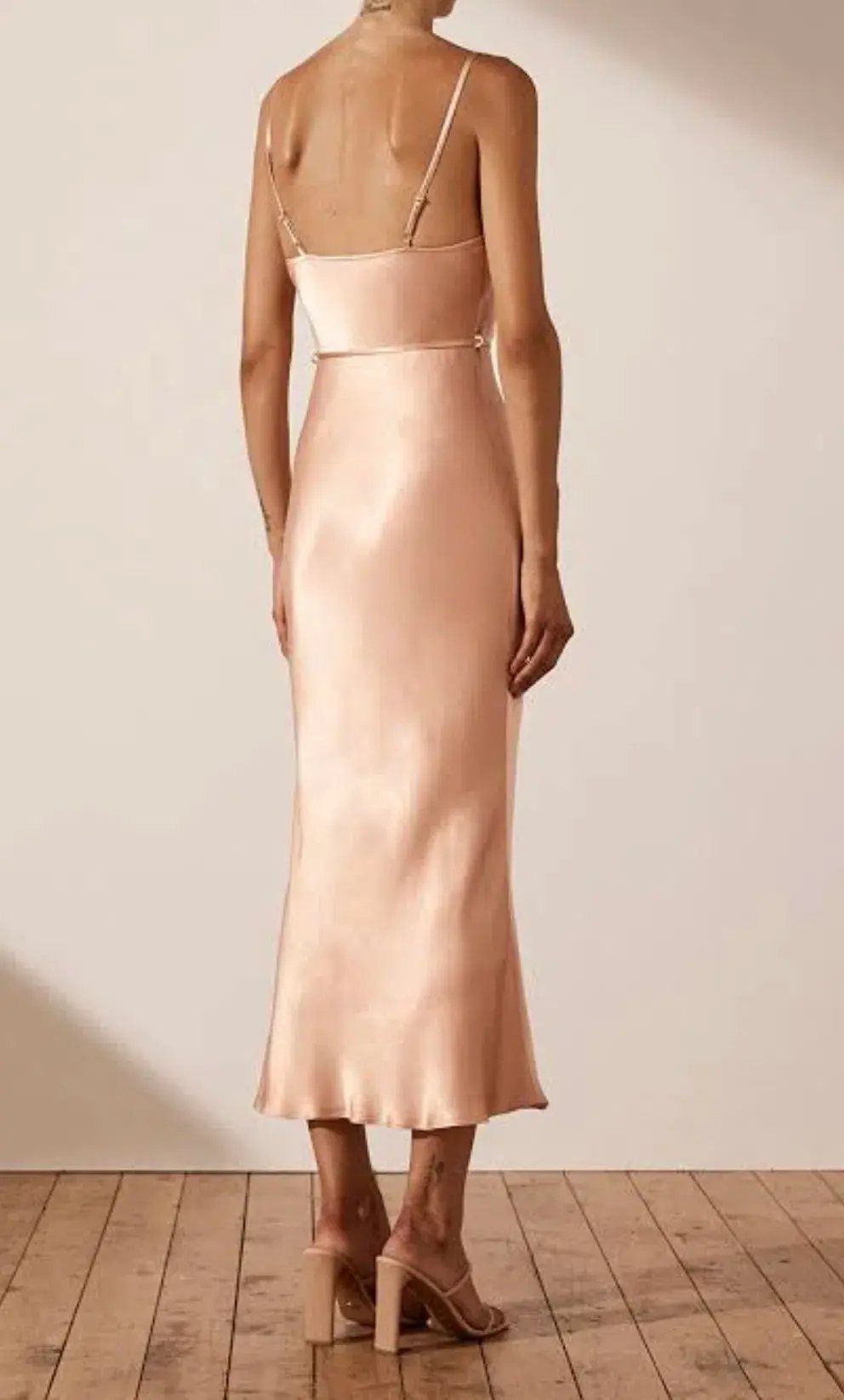 Shona Joy La Lune Bias Cowl Midi Dress Desert Rose Size 10 / M photo 3