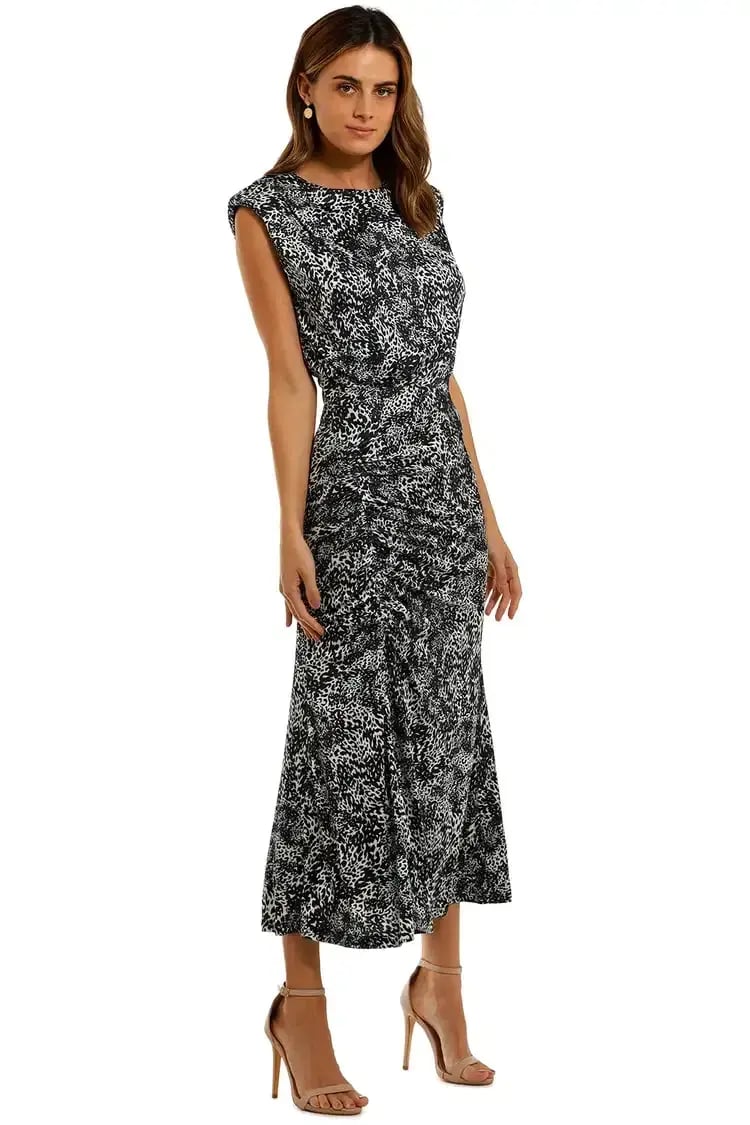 MISHA Leora Midi Dress Print Size 10/M photo 2