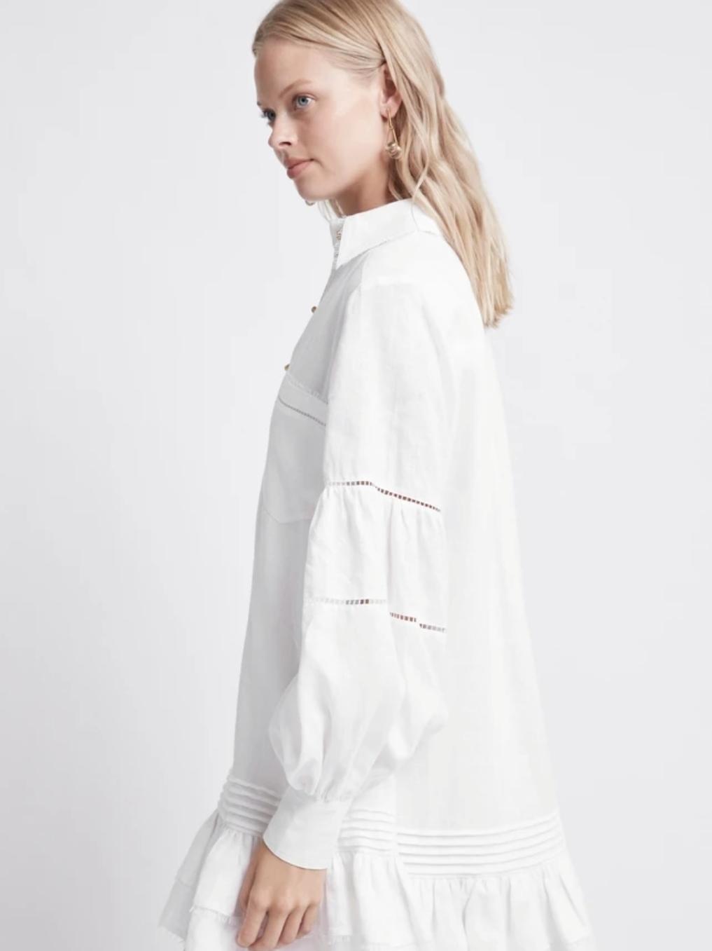 Aje Litus Shirt Dress White Size 14 photo 2
