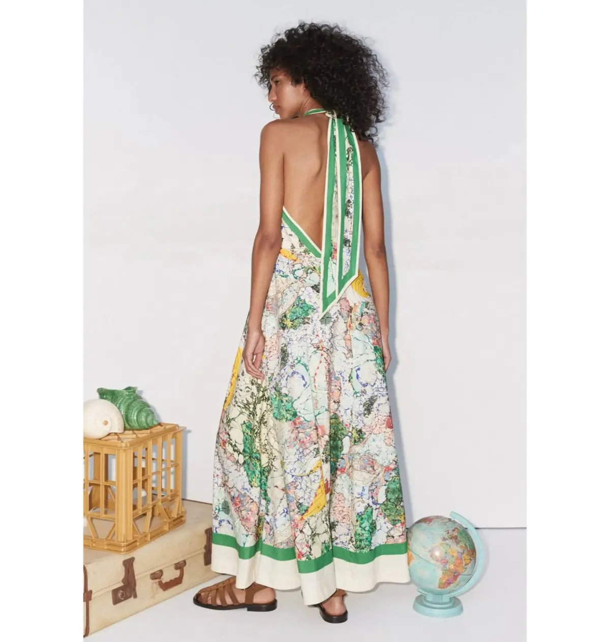 Alemais Odyssey Map Halter Dress Multi Size AU 10 photo 2