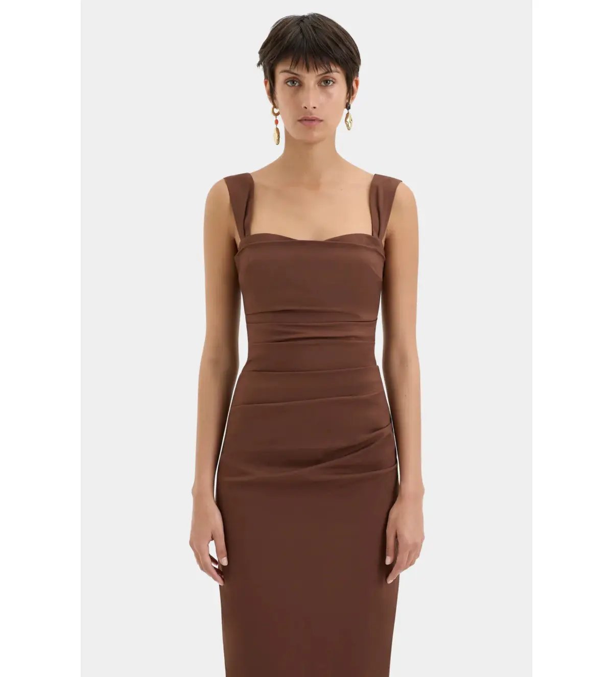 SIR The Label Dahlia Balconette Gown Brown Size 8 photo 2