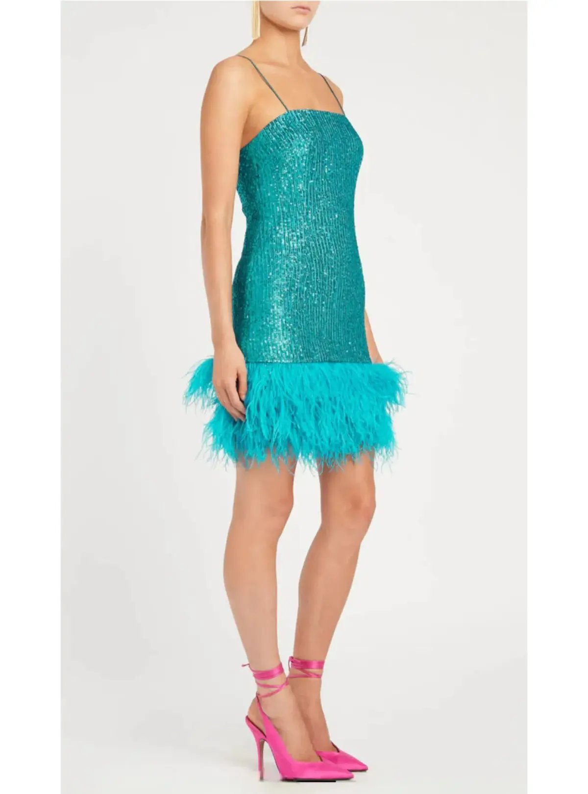 Rebecca Vallance Missing Hours Mini Dress Turquoise Size AU 14 photo 2