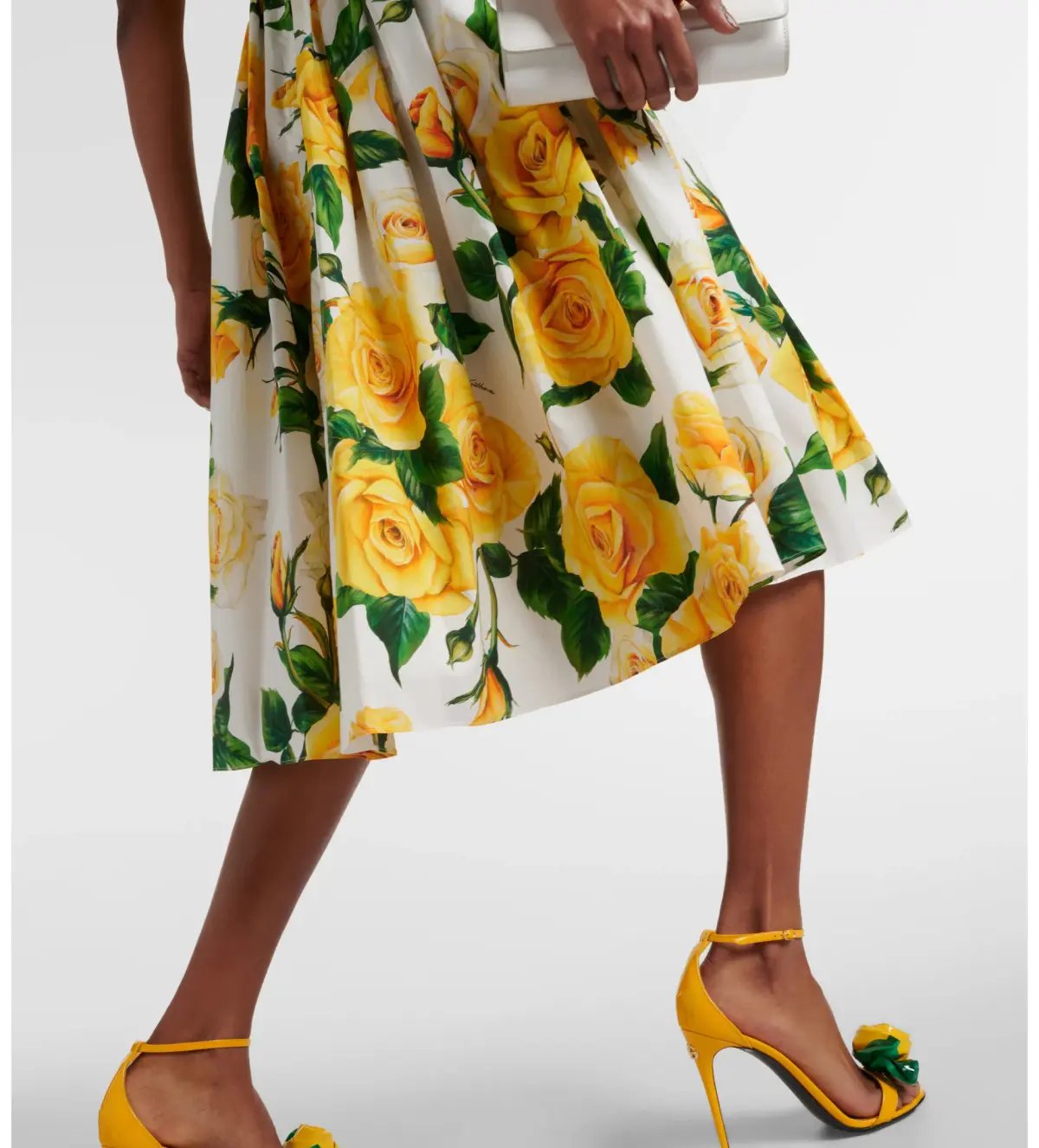 Dolce&Gabbana Rose Print Cotton Poplin Midi Dress AU 10 photo 3