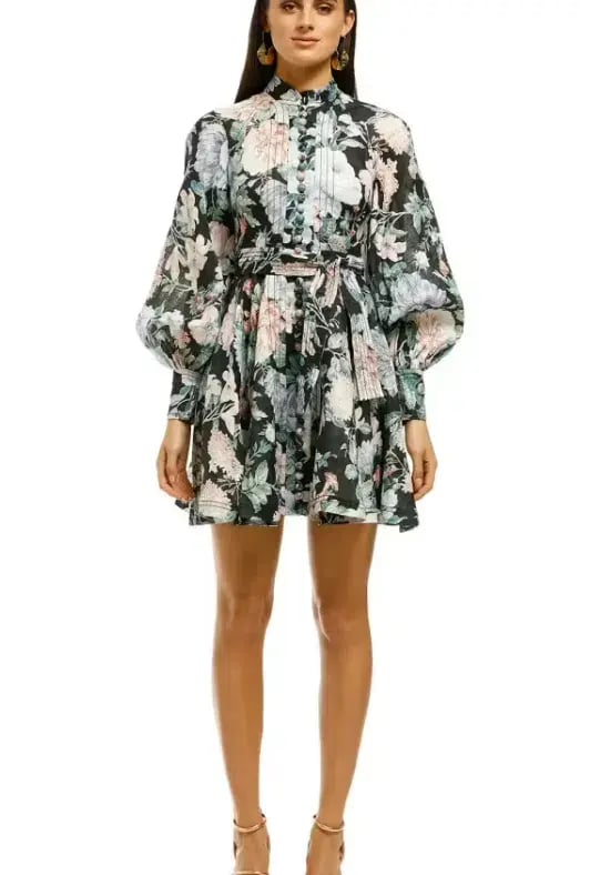 Zimmermann Verity Rouleau Short Dress Floral Size 0P/Au 6 photo 2