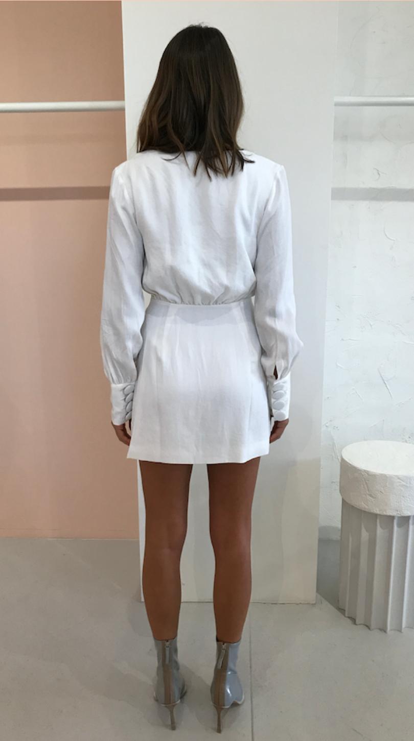 THIRD FORM MOVE ON LS MINI DRESS IN OFF WHITE photo 2