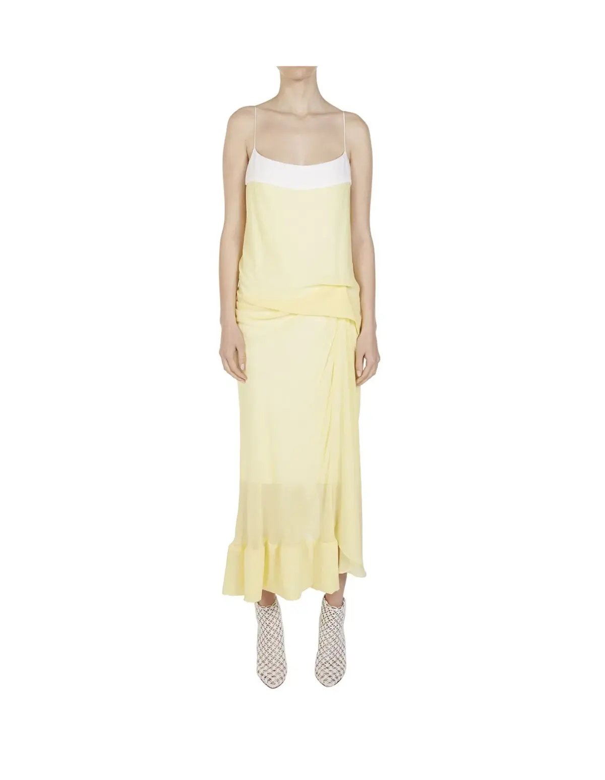 Christopher Esber Waffled Hem Dress Yellow AU 6 photo 3