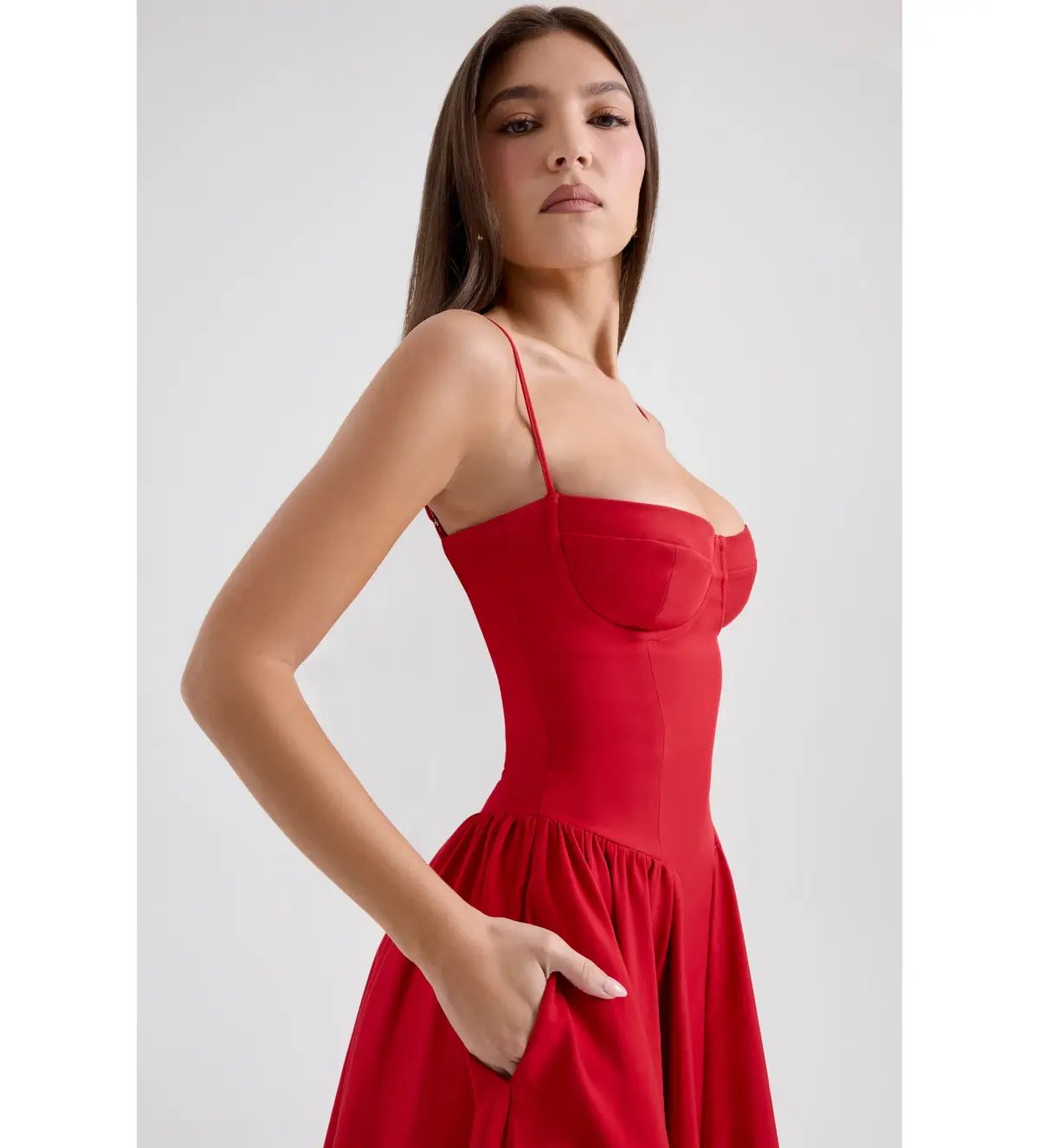 House of CB Samaria Midi Dress Red Size XS / Size 6 photo 4
