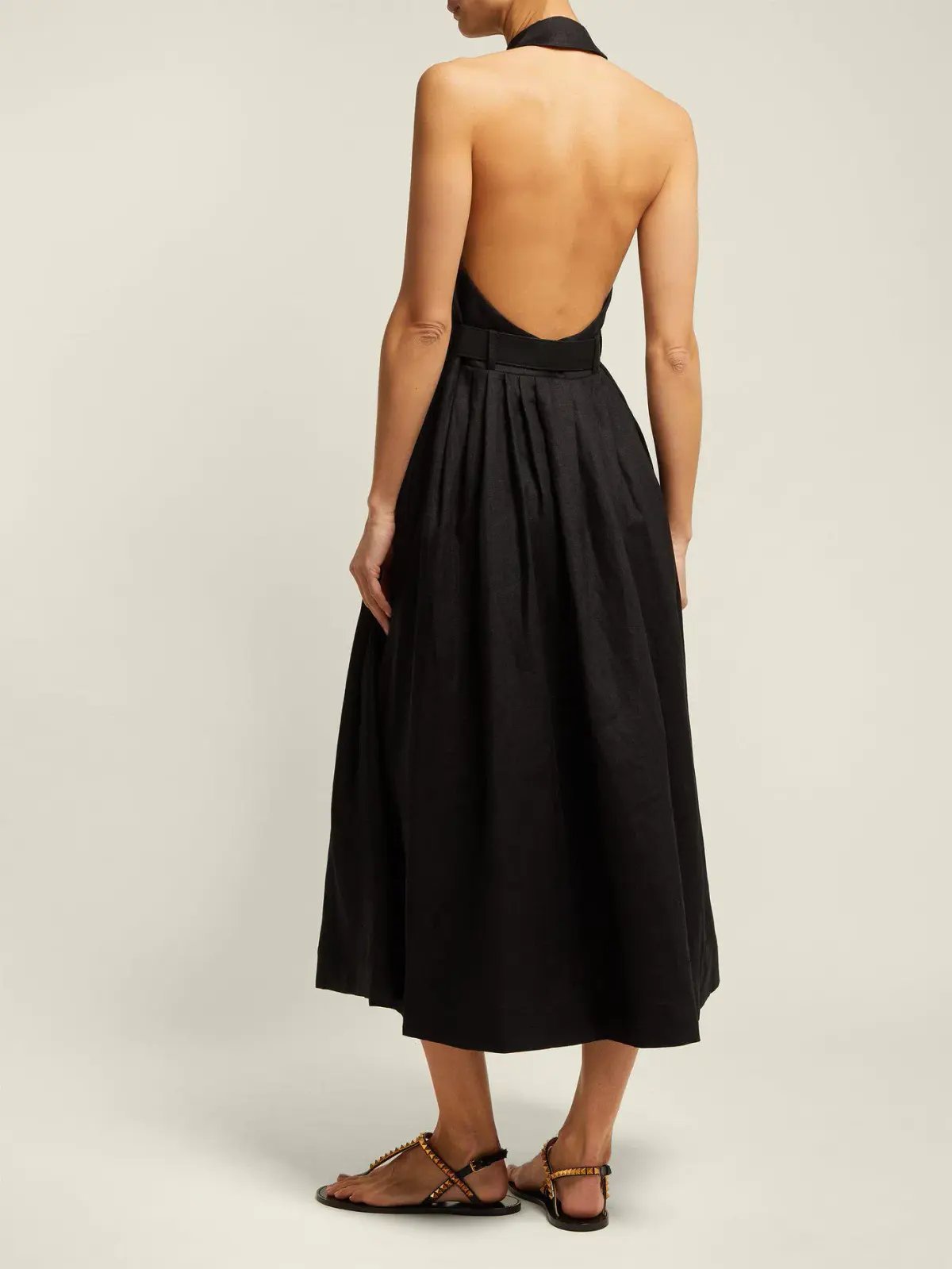 Zimmermann Primrose Halter Midi Dress Black Size 2 / AU 12 photo 2