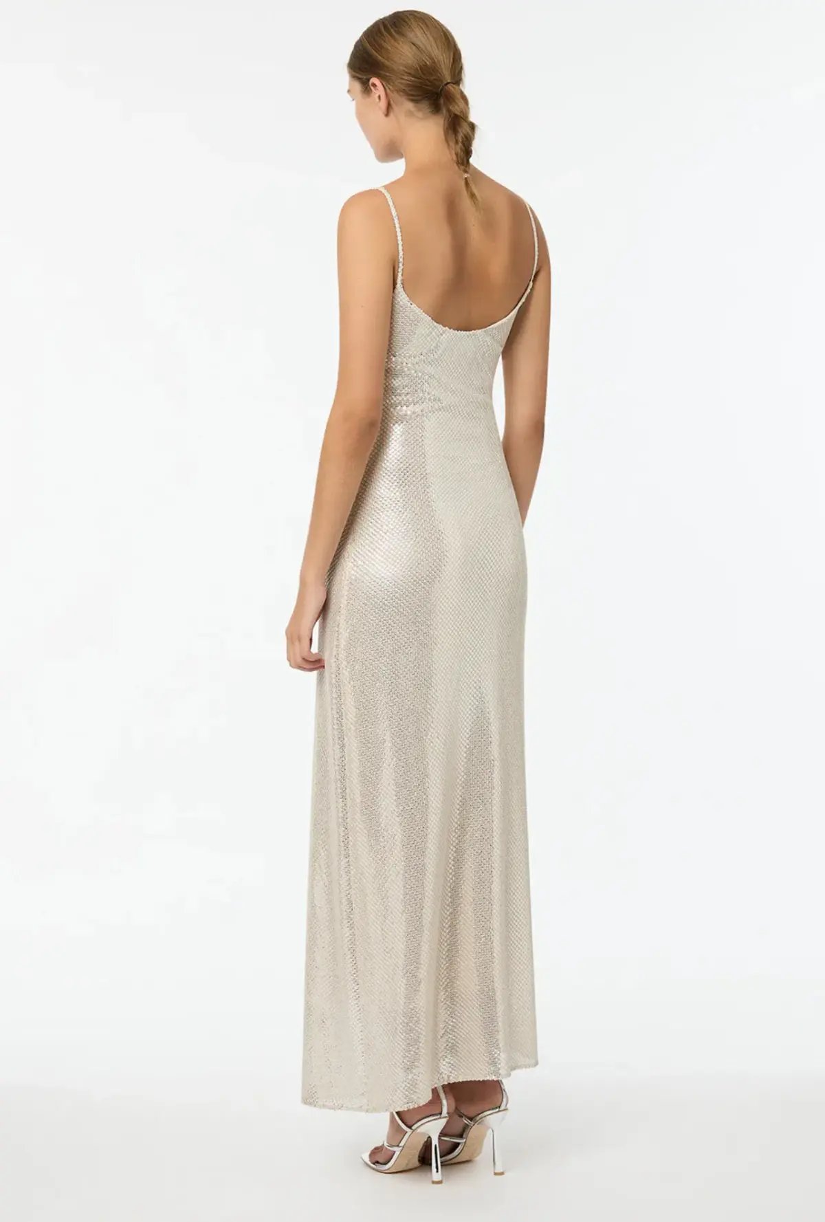 Manning Cartell High Voltage Slip Dress Nude Silver Size 8 photo 3