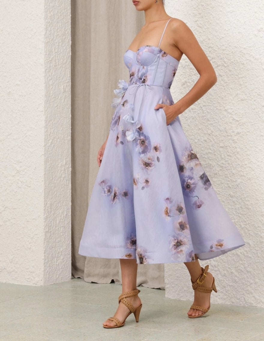 Zimmermann Hypnotic Picnic Dress In Lilac Poppy photo 4