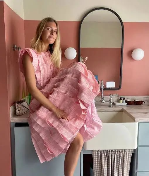 Aje Hybrid Midi Dress Pink Size 8 photo 3