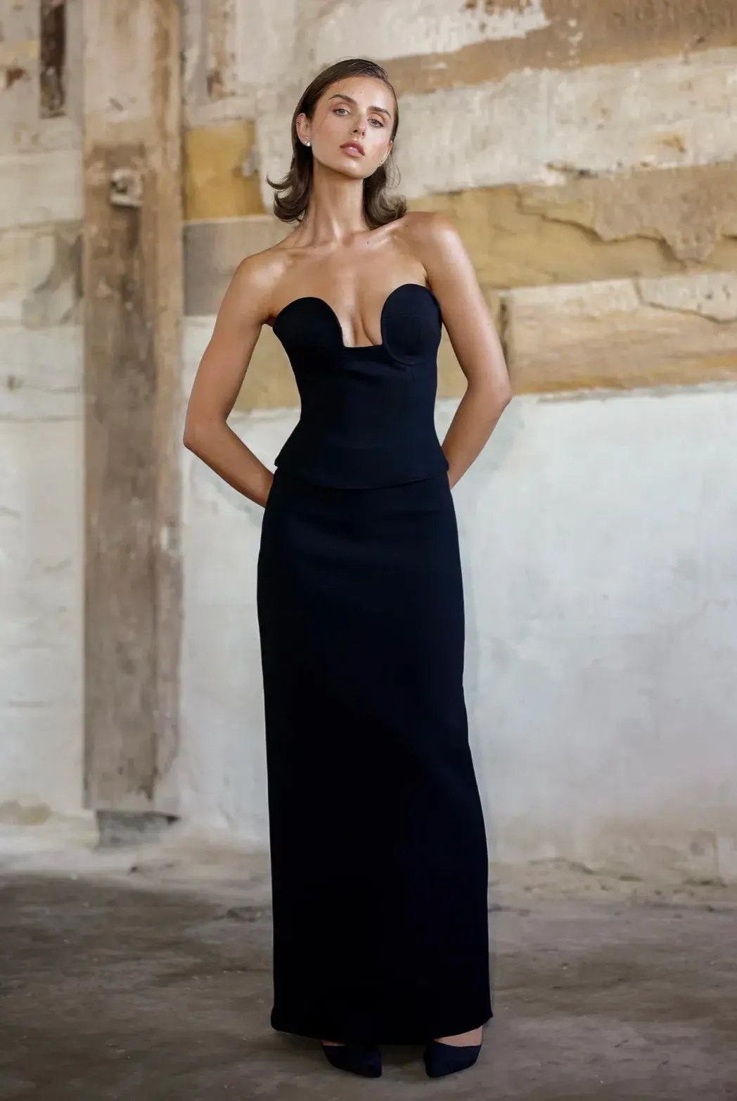 Arcina Ori Frida Bustier and Sloan Skirt Set Black photo 4