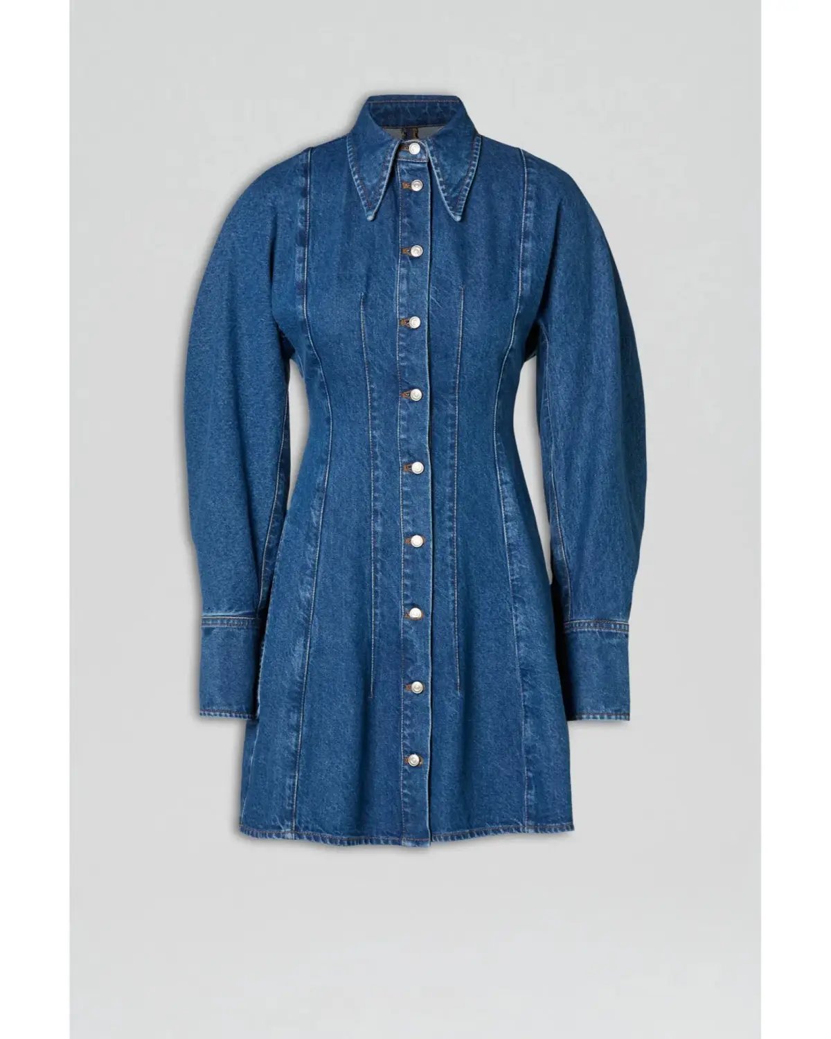 Scanlan Theodore Denim Cocoon Sleeve Mini Dress Blue Size AU 10 photo 4