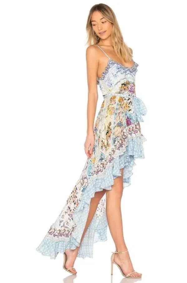 Camilla Girl Next Door High Low Button-down Dress Print Size M/Au 10 photo 2