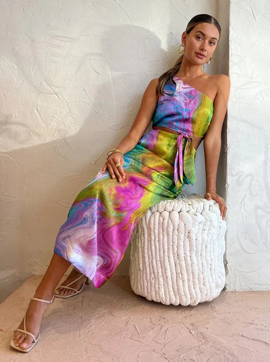 Alemais Irving Knot Midi Dress Multi Size 8 photo 5