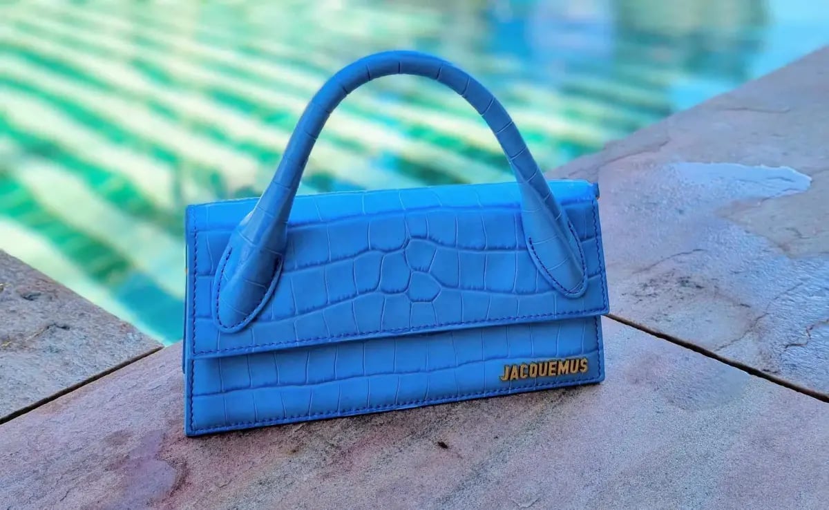 Jacquemus Le Chiquito Long Bag in Croc Blue photo 4