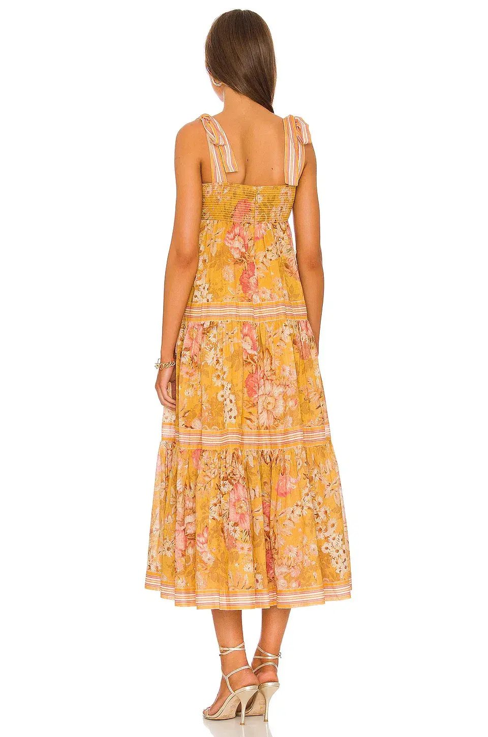 Zimmermann Pattie Tie Shoulder Midi Dress Floral Size 0 / Au 8 photo 2