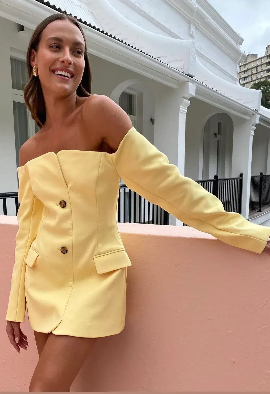 Sir the Label Sandrine Tailored Mini Dress Limone Size 1 / AU 8 photo 4