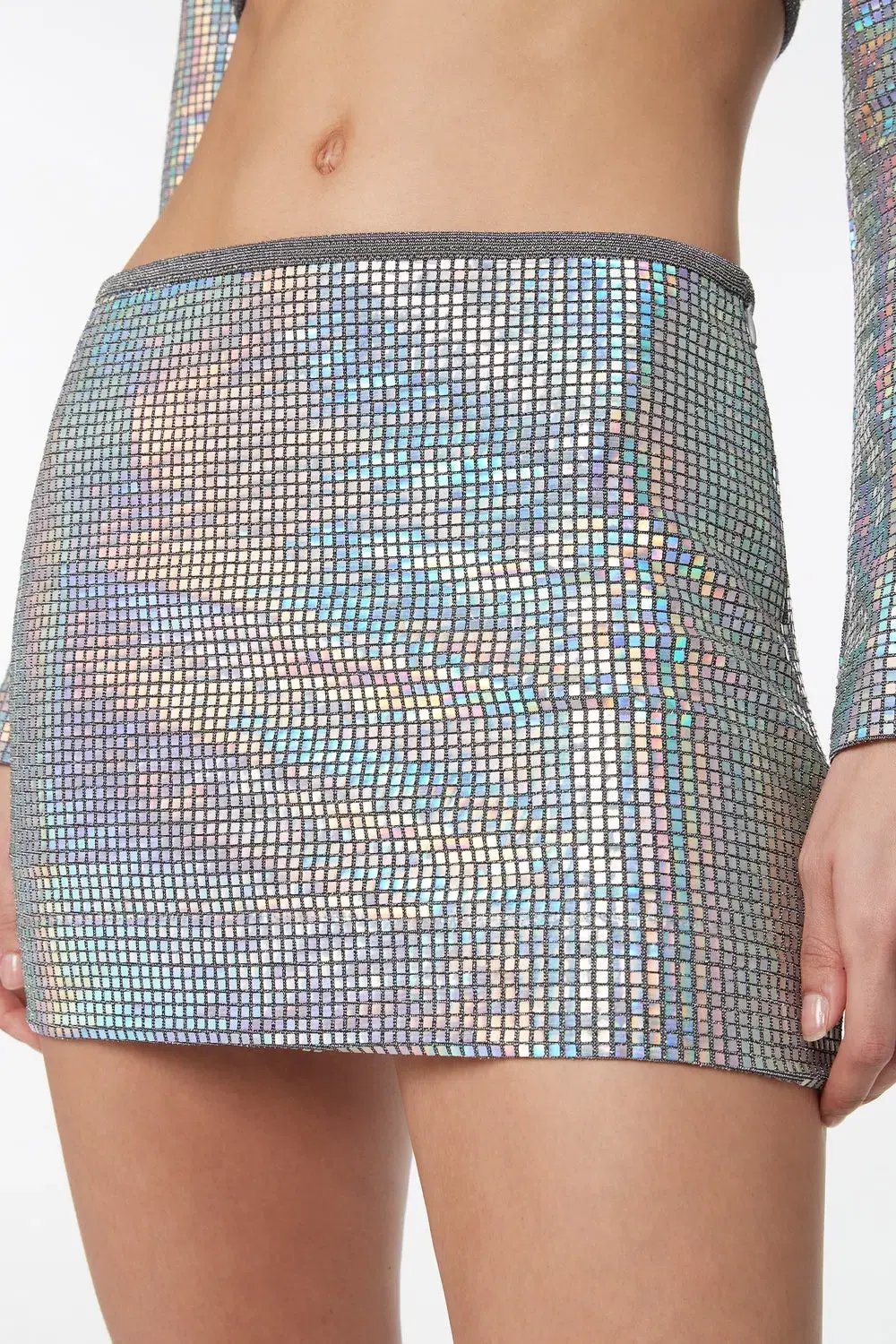 Manning Cartell Platinum Queen Mini Skirt Silver Size 6 photo 3