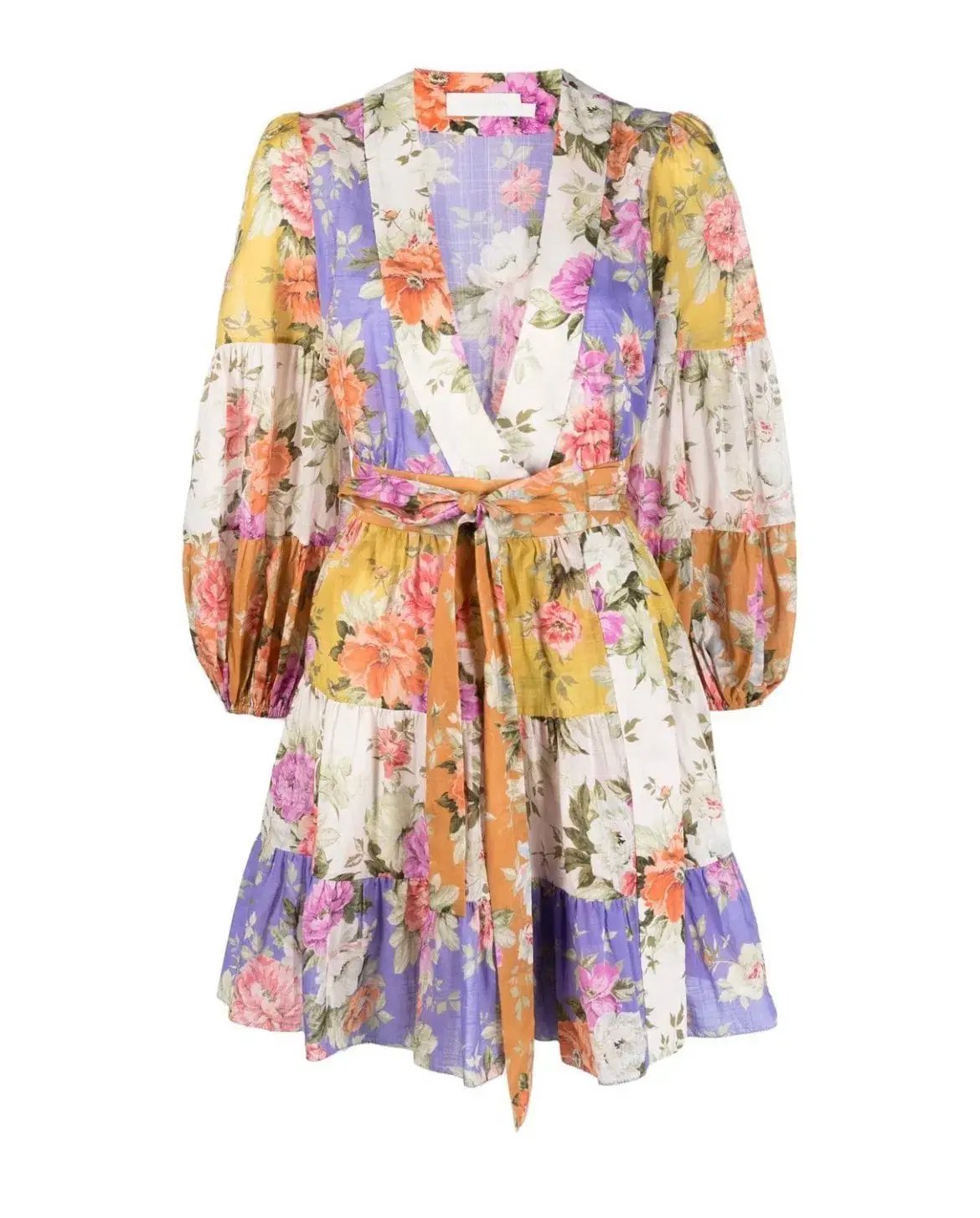 Zimmermann Pattie Floral Mini Dress Multi Floral Size 1/Au 10 photo 2