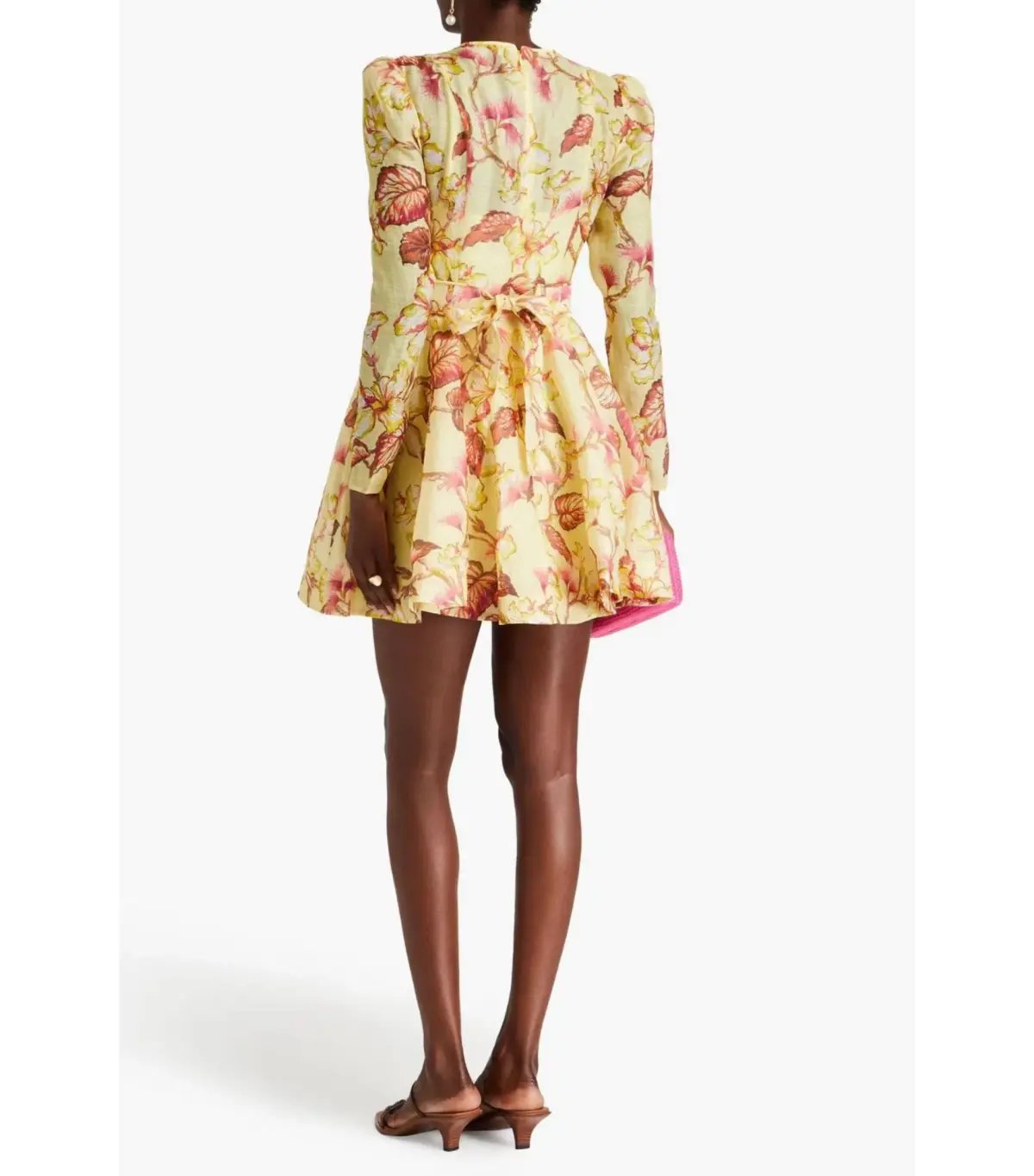 Zimmermann Matchmaker Floral Mini Dress in Yellow Hibiscus Size 0 / AU 8 photo 2