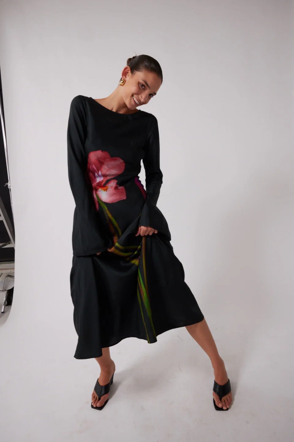 THE WOLF GANG THEA MAXI DRESS - NOIR photo 3