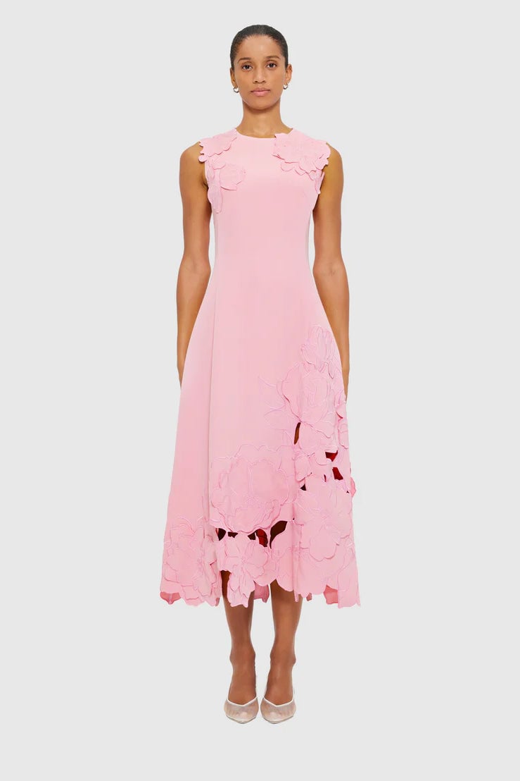 Leo Lin Cleo Appliqué Sleeveless Midi Dress - Flamingo photo 2