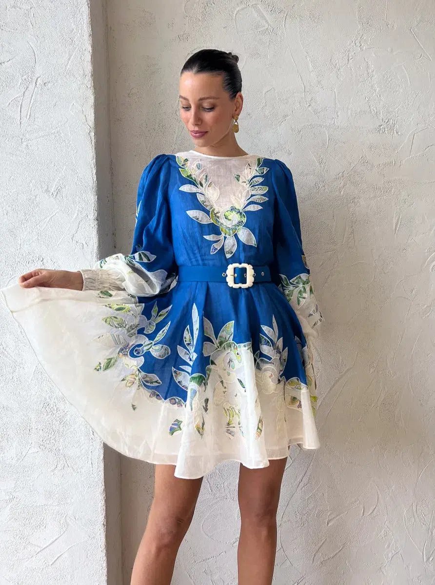 Alemais Rita Embroidered Mini Dress Blue Size XS / AU 6 photo 2