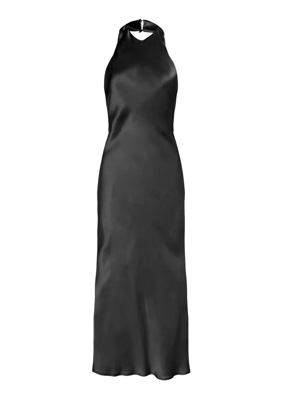 Silk Laundry Halter Dress Black Size 8 photo 4