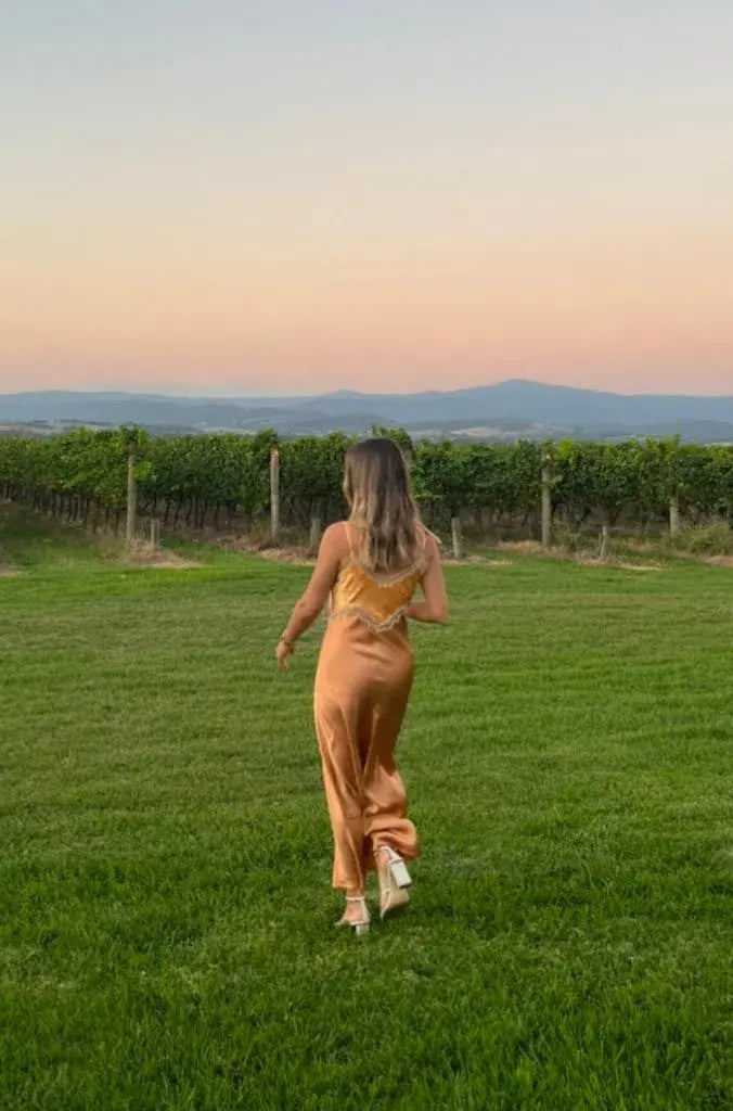 Ginia Hope MIdi Dress Nectarine/Sandstone Size 8 / XS photo 8
