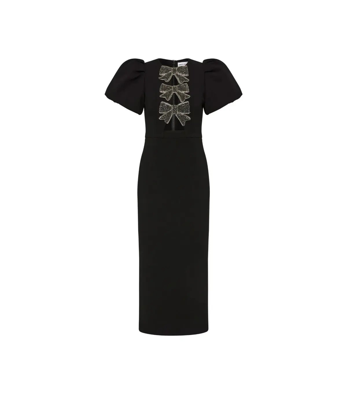 Rebecca Vallance Eliana Puff Sleeve Midi Dress Black Size AU 12 photo 5