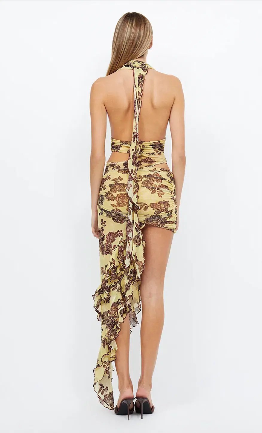 Bec & Bridge Malibu Bay Halter Dress in Yellow Floral Size 6 / AU 6-8 photo 7