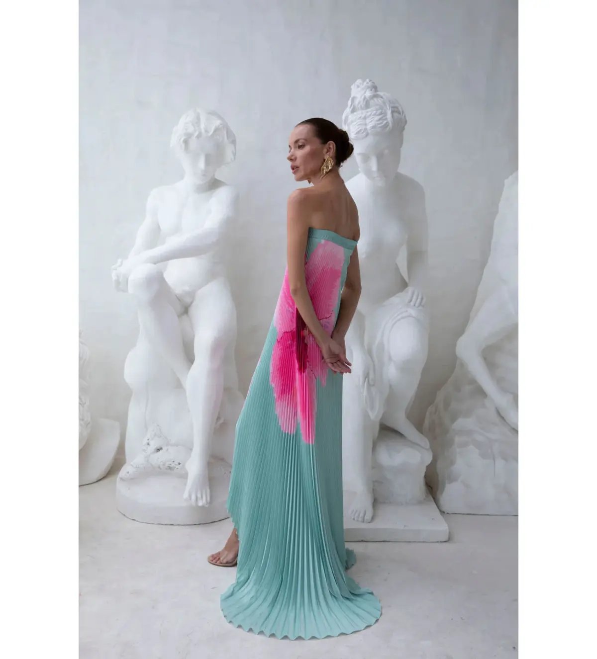 L'idée Biscous Strapless Gown Hibiscus Verde Size S / AU 8 photo 2