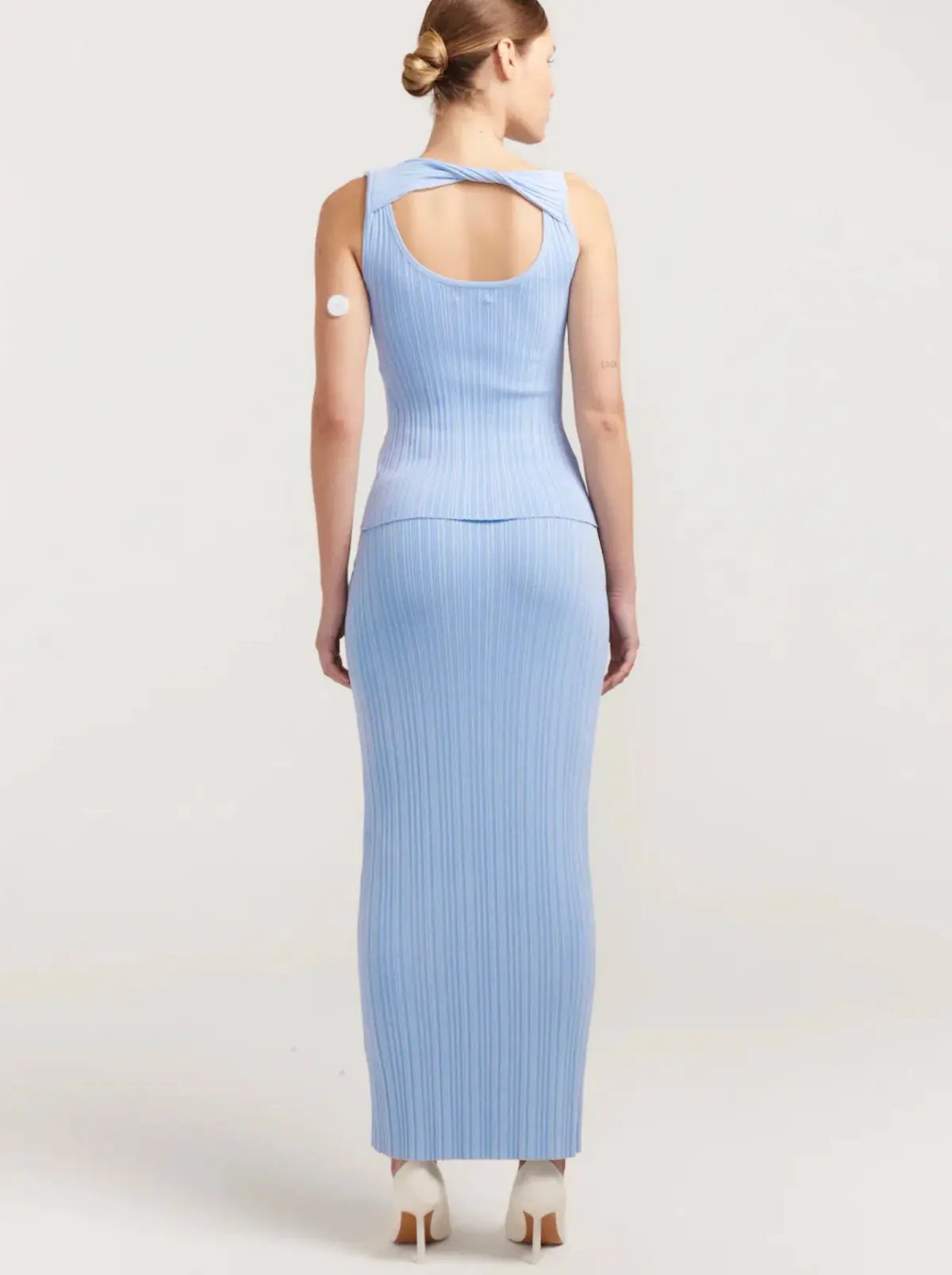 Henne Romee Knit Top & Skirt Set Blue Size 12 photo 3