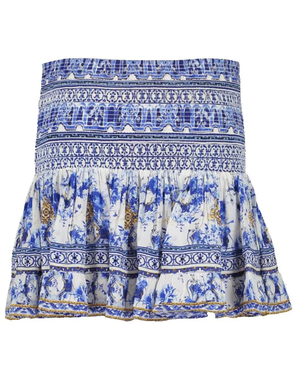 Camilia Short Shirred Skirt Print Size 8 photo 4