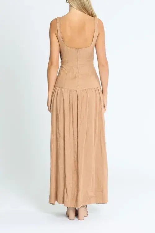 Bec & Bridge Alamos Midi Dress Brown Size AU 8 photo 3