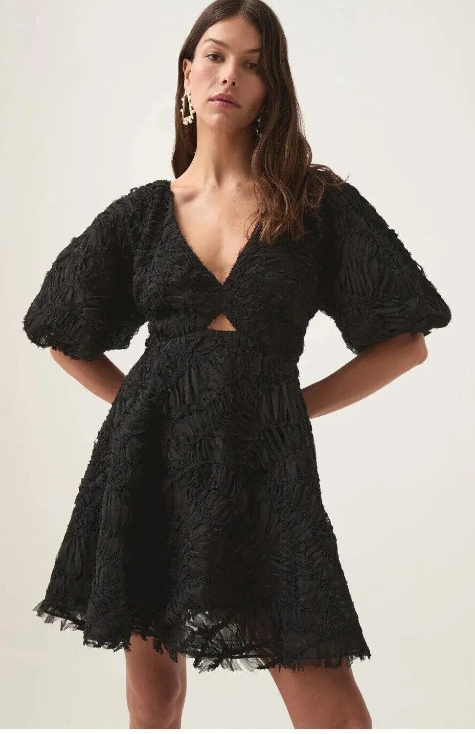 Aje Florential Mini Swing Dress Black Size 14 photo 2