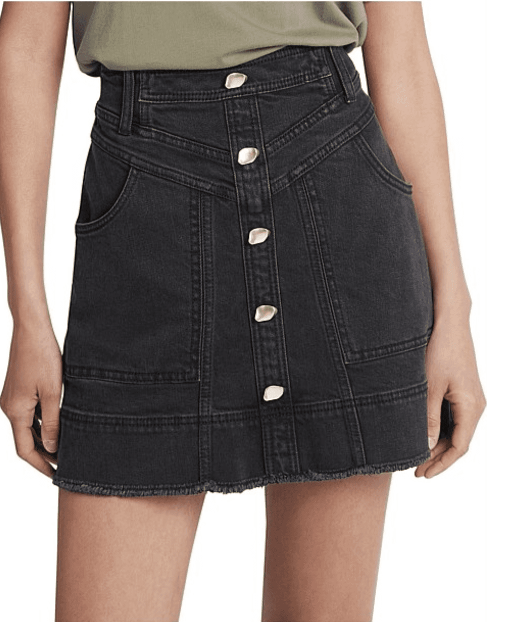 Aje Cole Denim Mini Skirt Black Size 12 photo 2